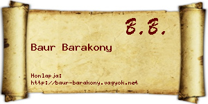 Baur Barakony névjegykártya